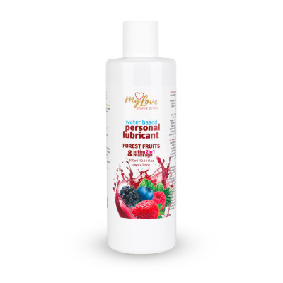 Lubrikantas ir masažo aliejus 2in1 MyLove — Miško uogos, 300 ml