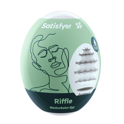 Masturbatorius kiaušinis EGGCITED (rifliuotas) – 55 g, hidroaktyvus TPE