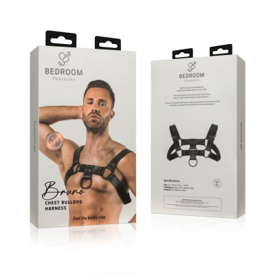 Bondage diržų sistema "Bruno" – reguliuojama juoda suvaržymo priemonė