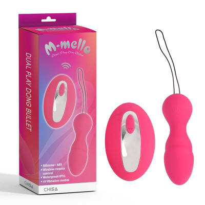 Dvigubas vibruojantis dildo su belaidžiu pulteliu – 10 režimų, silikonas