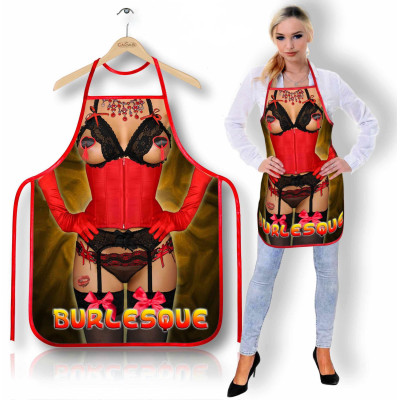 Erotinė prijuostė „Burleska“ – burleskos 3D efektas, reguliuojama