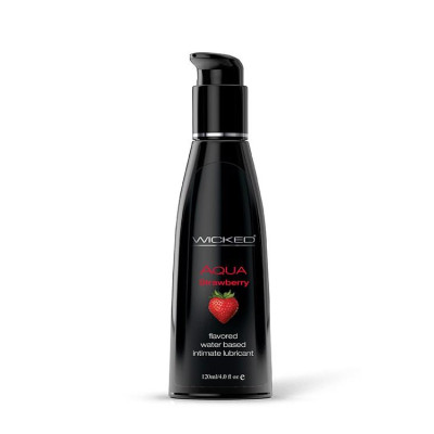 Wicked Aqua braškių lubrikantas su skoniu, 120 ml