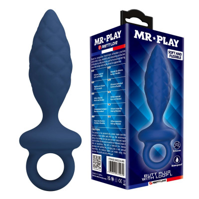 Analinis kaištis (silikonas) su kilpa – Mr. Play, dydis L