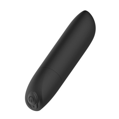 Mini vibratorius USB įkraunamas, 20 režimų, atsparus vandeniui (matinė juoda)