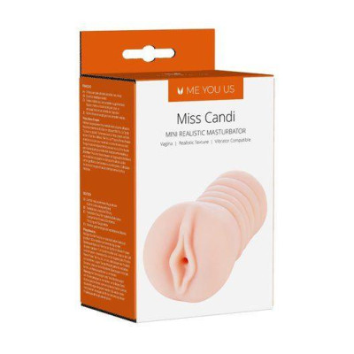 Miss Candi – realistiškas tekstūruotas masturbatorius, suderinamas su kulkos vibratoriumi