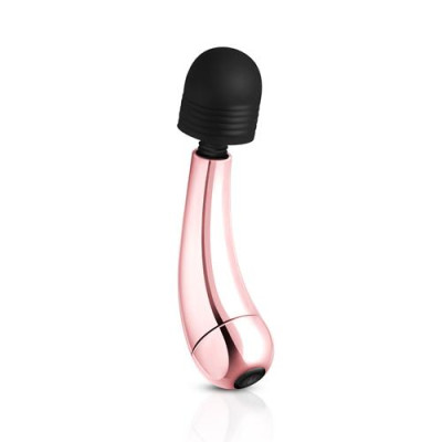 Mini vibratorius Rosy Gold Kreivės – įkraunamas, atsparus vandeniui