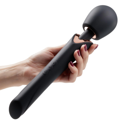 Wand tipo įkraunamas masažuoklis Crushious Holly, juodas