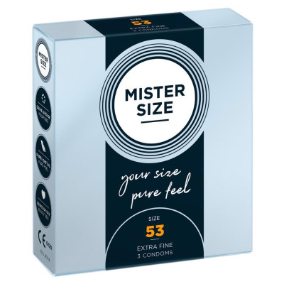 Prezervatyvai veganiški Mister Size 53 mm, 3 vnt.