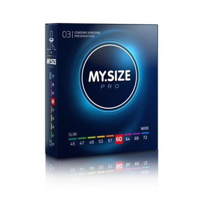 Ploni veganški prezervatyvai MY.SIZE Pro 60 mm (XL) – 3 vnt.