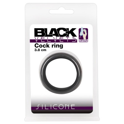 Varpos žiedas silikoninis 3,8 cm – juodas aksomas | Be vibracijos