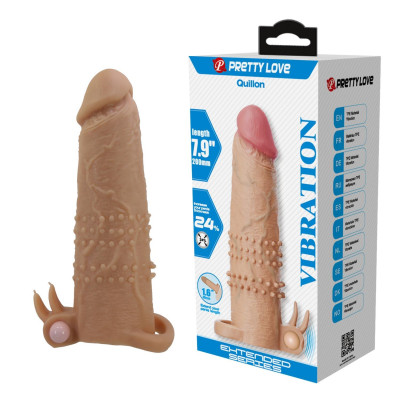 Penio prailgintojas su vibracija Pretty Love Quillon – 20 cm natūralus