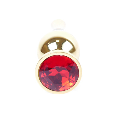 Plug-Jewellery Gold BUTT PLUG- Red
