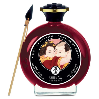 Kūno dažai „Braškių putojantis vynas“ (100 ml) — Shunga