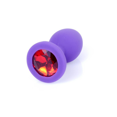 Plug-Jewellery Purple Silicon PLUG Small- Red Diamond