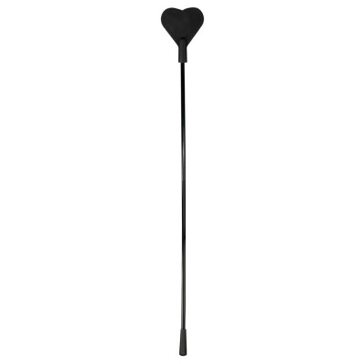Plakimo lazdelė su nėriniuota širdimi, juoda – 44 cm