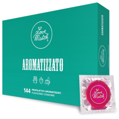 Aromatizuoti prezervatyvai Love Match — 144 vnt. | Klasika ir skonis