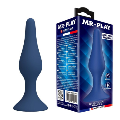 Analinis silikoninis kaištis „Mr. Play“ L — plonas, patogus įvedimas
