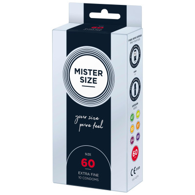 Prezervatyvai Mister Size 60 mm, itin ploni 0,05 mm – 10 vnt.