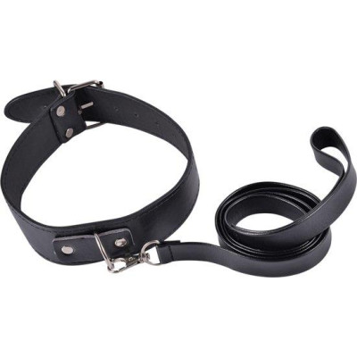 Kinky collar black collar with leash adjustable