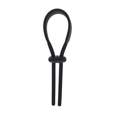 Reguliuojamas silikoninis penio žiedas Lasso – 5 mm, juodas