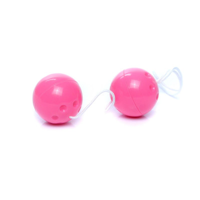 Kėgelio kamuoliukai (dvigubi) rožiniai | 21 cm, plieniniai rutuliukai