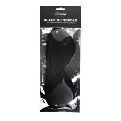 Odinė akių kaukė (PU oda) — juoda, elastinga, 44 g