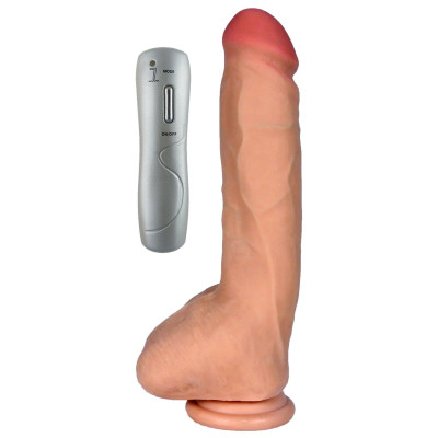 CyberSkin vibratorius Zeus 9" – Realistiškas, 7 režimai