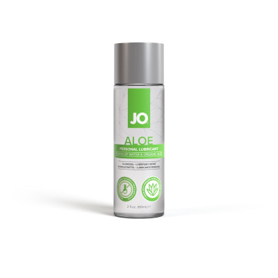 JO Aloe lubrikantas 60 ml — vandens pagrindo, su alaviju ir hialuronu