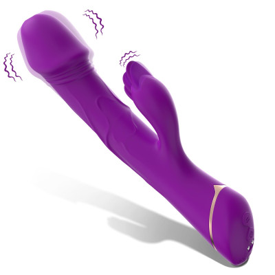 Vibratorius kiškučiukas Rubberco – 2 varikliai, 9 režimai, violetinis