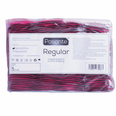 Klasikiniai Pasante Reguliarios prezervatyvai 144 vnt | 54 mm