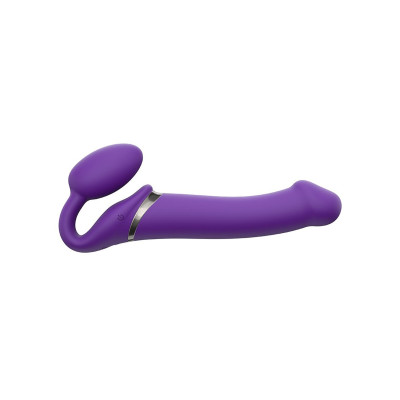 Strap-on vibruojantis dirželis L, USB įkraunamas, IPX7 violetinis