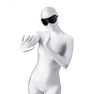 Kaukė Anonymo iš PU odos, juoda 24 cm — elegantiška kaukė