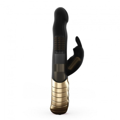 Vibratorius „Baby Rabbit“ juodas–auksinis 2.0 – įkraunamas, du varikliai