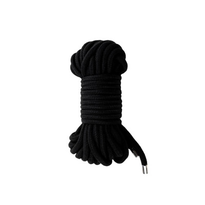 Bondage virvė 10 m — juoda (medvilnė + metalas)