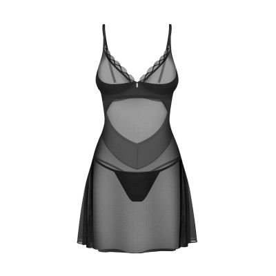 Naktinukai su stringais Stelisa (2XL/3XL) – Juodi, elegantiški