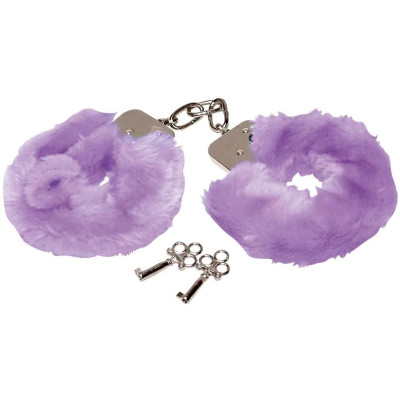 Antrankiai su kailiuku „Love Cuffs“ (violetiniai) – poroms