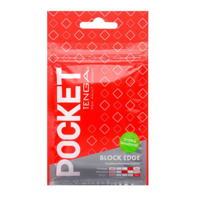Masturbatorius Tenga Pocket Block Edge – kišeninis vienkartinis masturbatorius