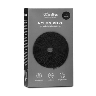 Bondage virvė 5 m juoda – nailoninė suvaržymo virvė
