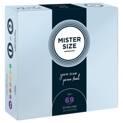 Prezervatyvai veganiški Mister Size 69 mm — 36 vnt.