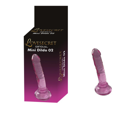 Mini dildo Lovesecret Sensual LS31 – realistiškas, su siurbtuku (rož.)