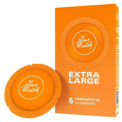 XXL prezervatyvai Love Match – ypač dideli, 6 vnt.