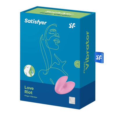 Pirštinis vibratorius Satisfyer Love Riot – rožinis, 12 režimų