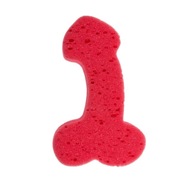 Erotinė vonios kempinė penio formos 19 cm (raudona)