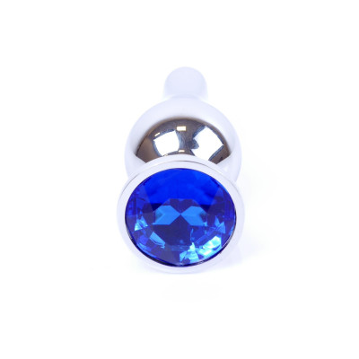 Plug-Jewellery Silver BUTT PLUG- Dark Blue