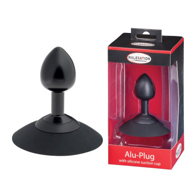 Aliuminio analinis kaištis su siurbtuku (mažas, juodas) - Malesation