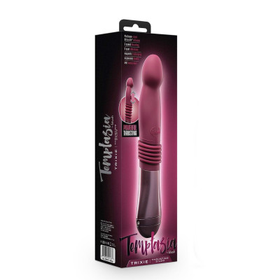 Temptasia Trixie G taško stūmoklinis dildo – silikoninis, IPX7, vyno spalva