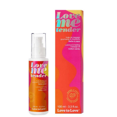 Masažo aliejus Love Me Tender — cukraus vatos kvapas, 100 ml