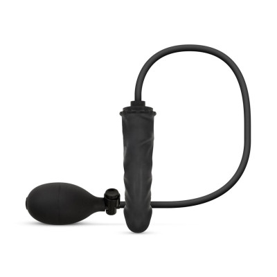 Pripučiamas analinis dildo su pompa 14,5 cm – juodas