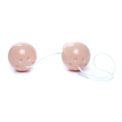 Kamuoliukai be vibracijos – dvigubi Kėgelio kamuoliukai, oda, 21 cm