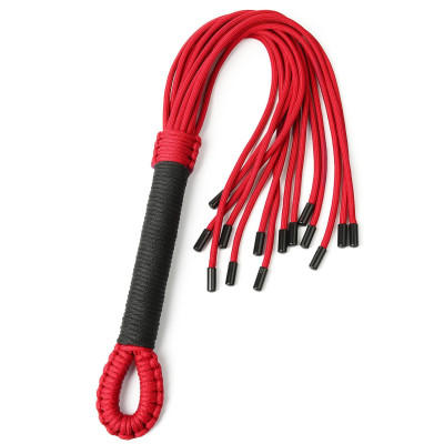Botagėlis Knot Flogger – raudonas (premium) | BOTAGĖLIAI & PLUNKSNOS